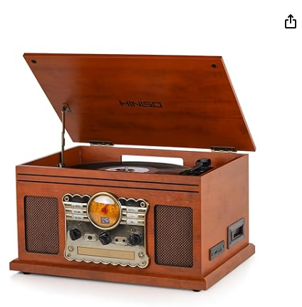 Hiniso 8-in-1 Vinyl Record Player Turntable